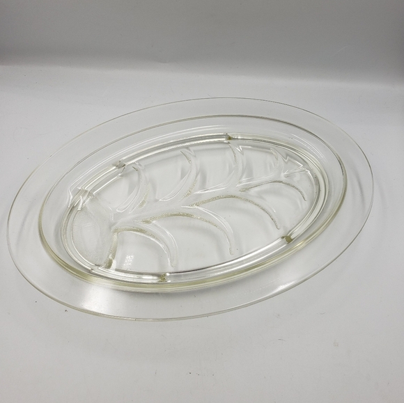 Vintage GLASBAKE Serving Platter Tree Of Life Design Glass - Picture 7 of 10